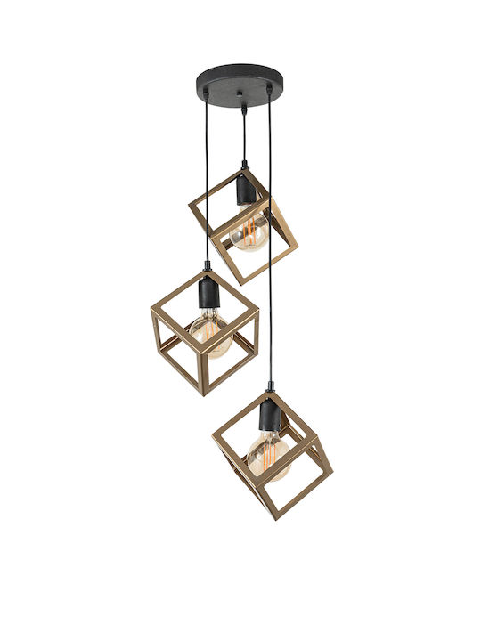 ARlight PDT 1249-3 ΑΒ Pendant Light Bronze with Socket E27 35x95cm