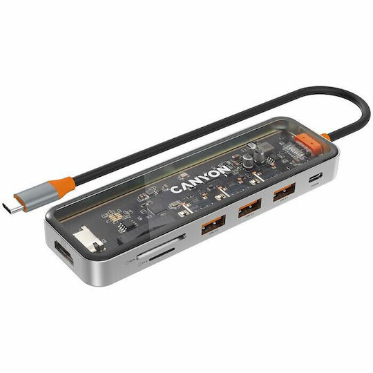 Canyon USB-C Laptop Docking Station with HDMI 4K PowerDelivery Gray