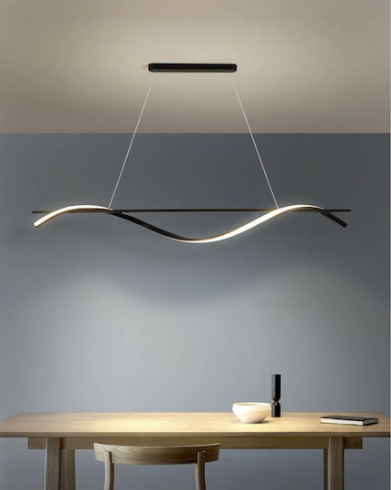 Home Lighting Ondas Κρεμαστό Φωτιστικό Μαύρο LED με Ρυθμιζόμενο Λευκό Φως 100x20x100εκ.