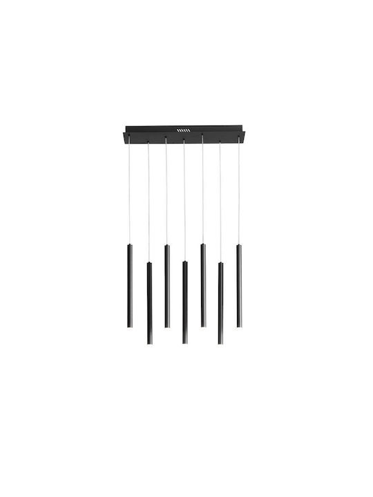 Fan Europe Led-Pype-SQ7 Hängelampe Schwarz Schiene 200x41x200cm.