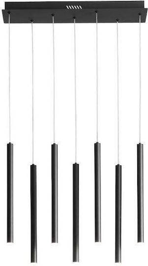 Fan Europe Led-Pype-SQ7 Hängelampe Schwarz Schiene 200x41x200cm.