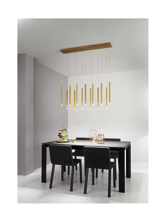 Fan Europe Led-Pype-SQ7 Hängelampe Schwarz Schiene 200x41x200cm.