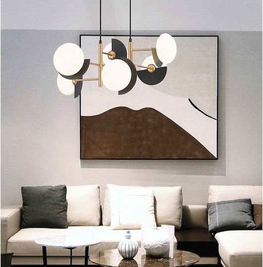 Viokef Darcy Pendant Light Black Rail for 6 Bulbs G9 62x181cm