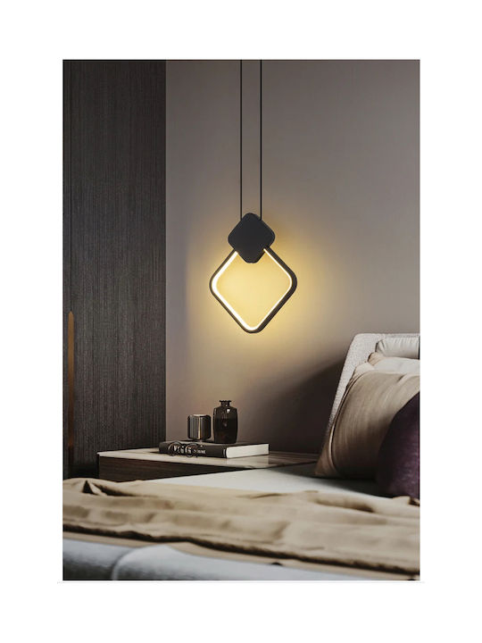 Home Lighting Pendant Light Black LED with Warm to Cool White Light 30x77cm