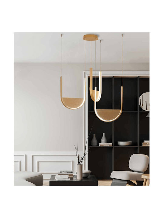 Zambelis Lights Pendant Light Gold LED with Warm White Light 67x230x230cm