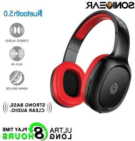 Sonic Gear Airphone 3 Wireless / Wired On Ear Headphones with 8 hours of Operation Red