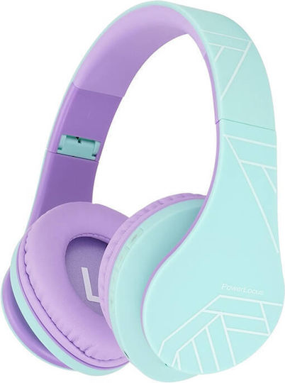 PowerLocus P2 Wireless / Wired Over Ear Headphones with Radio with 20 hours of Operation Violet / Green 069307