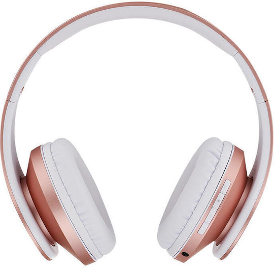 PowerLocus P2 Kids Ασύρματα / Ενσύρματα Παιδικά Over Ear Ακουστικά με Ραδιόφωνο με 20 ώρες Λειτουργίας Rose Gold