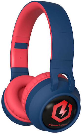 PowerLocus Buddy Ασύρματα / Ενσύρματα Παιδικά On Ear Ακουστικά με 15 ώρες Λειτουργίας Navy Red