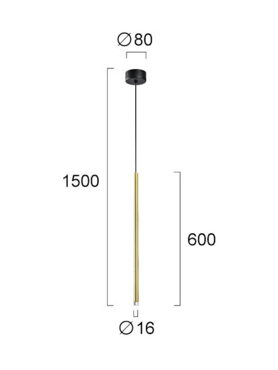 Viokef Zenia Pendant Light Gold Rail 150x60cm