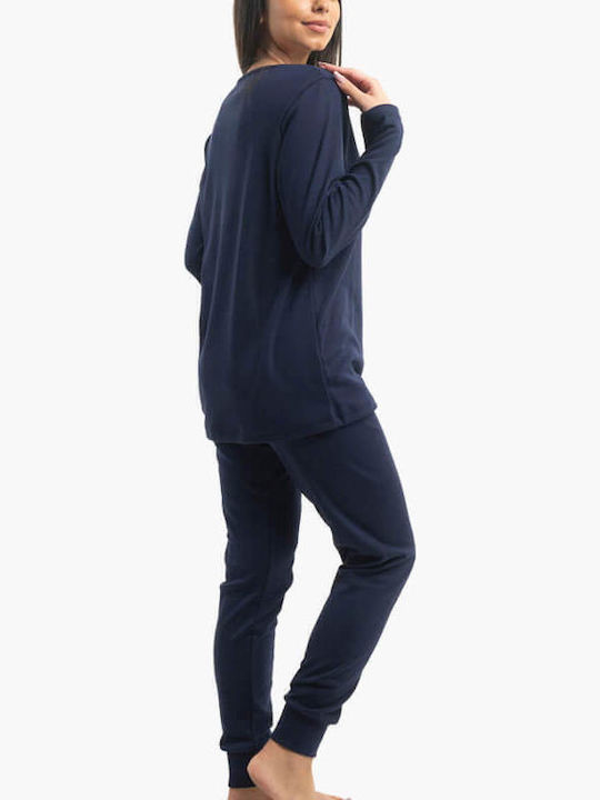 A.A UNDERWEAR Set Pijamale pentru Femei Albastru marin