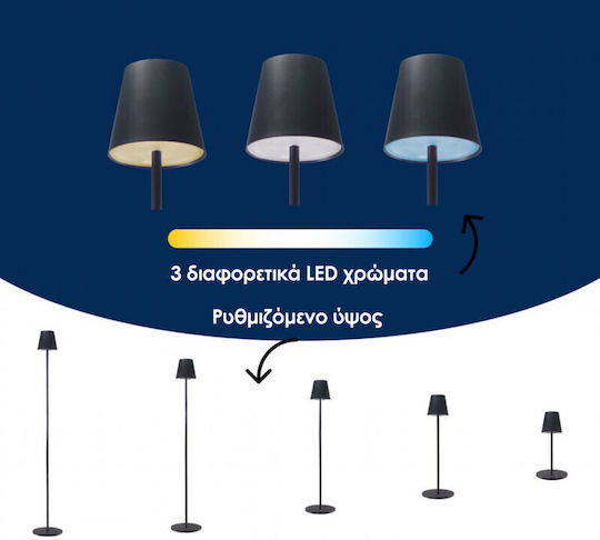 Beper LED Φωτιστικό Δαπέδου Υ122xΜ18εκ. με Θερμό Λευκό Φως Μαύρο