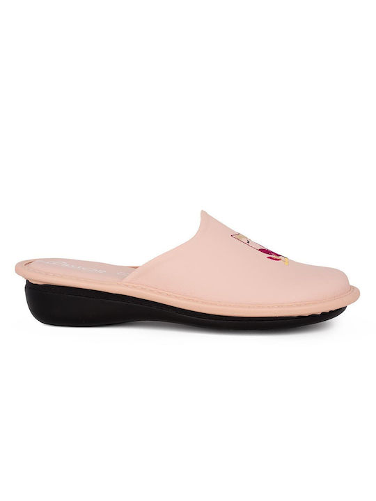 Castor Anatomic Anatomical Leather Women's Slippers in Pink color