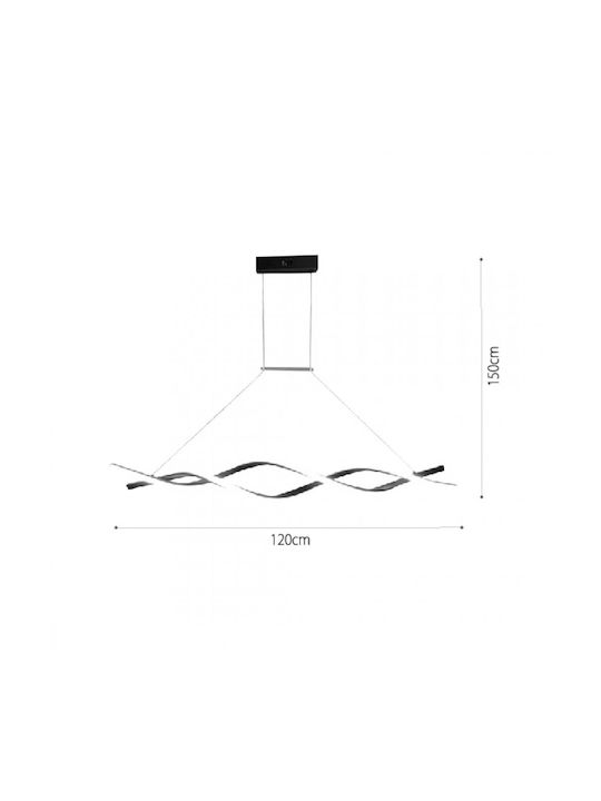 Inlight Κρεμαστό Φωτιστικό Μαύρο LED 120x120εκ.
