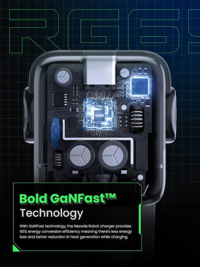 Ugreen GaN Wireless Charger with USB-A Port and 2 USB-C Ports 65W Power Delivery Quick Charge 4.0 Gray (CD361)