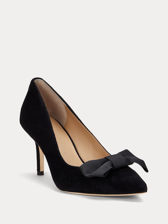 Ralph Lauren Suede Black Heels