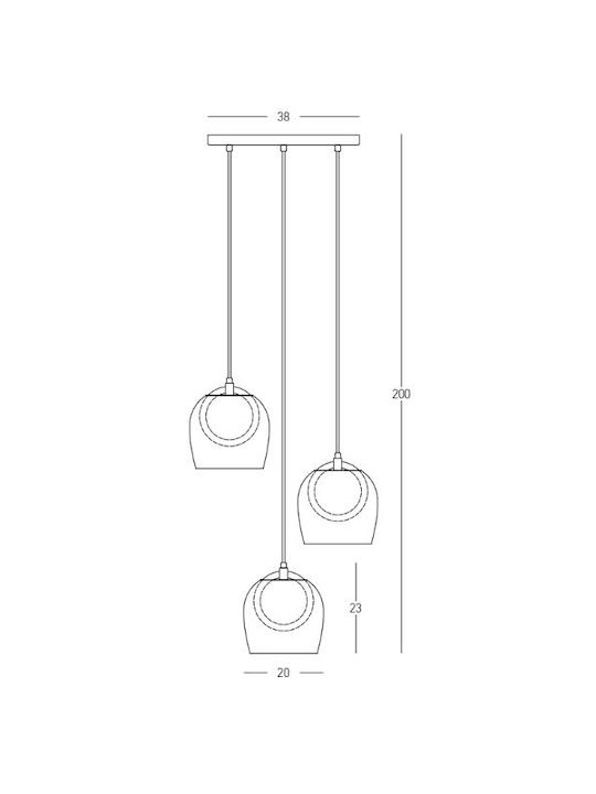 Zambelis Lights Pendant Light Multicolour 38x200x200cm