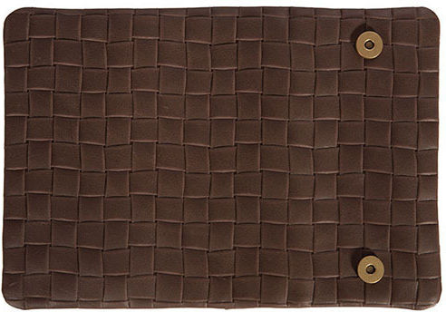 Mestango Lederne Tabaktasche Braun mit magnetischem Verschluss 16x8cm