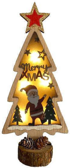 +Efo Illuminated Christmas Wooden Figure Length 9.5cm