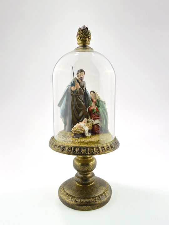 Weihnachtliche Glas Figur Krippe Kupfer Höhe 35cm