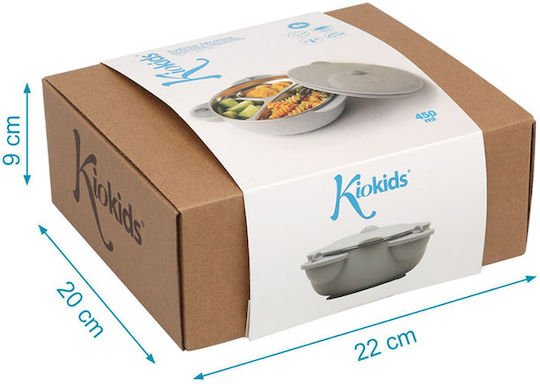 Kiokids Bear Ανοξείδωτο Παιδικό Δοχείο Φαγητού 0.45lt Γκρι