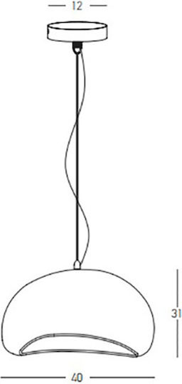 Zambelis Lights Fiber Висящо Осветително Тяло Бял с Цокъл E27 40x40см.