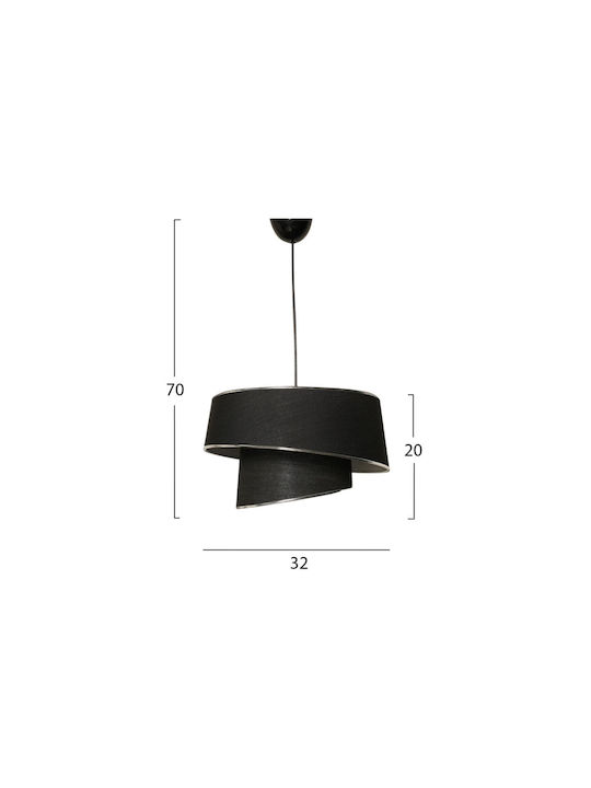 HomeMarkt Pendant Light Black with Socket E27 32cm