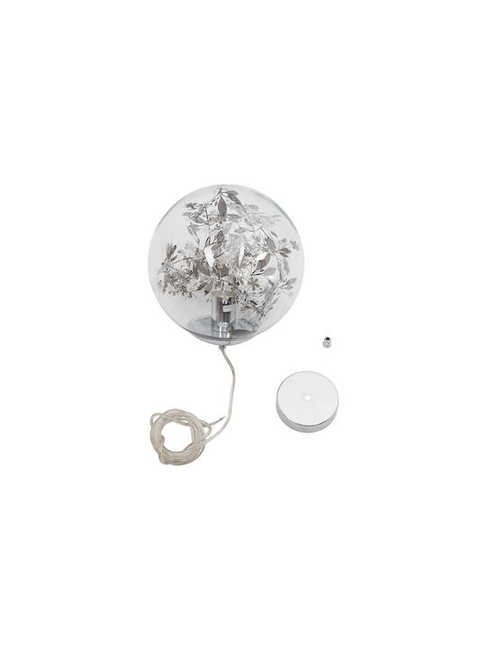 GloboStar Harper Deckenleuchte Silber Kugel mit Lampenbirnensockel E27 25x25x30cm