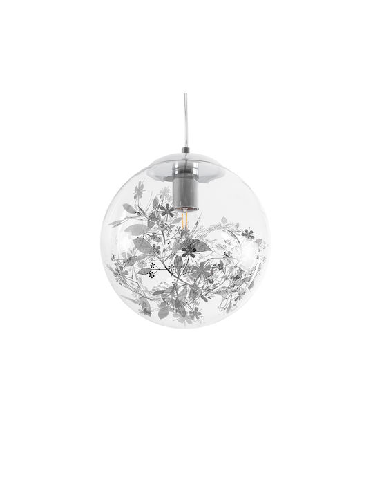 GloboStar Harper Pendant Light Silver with Socket E27 25x25x30cm