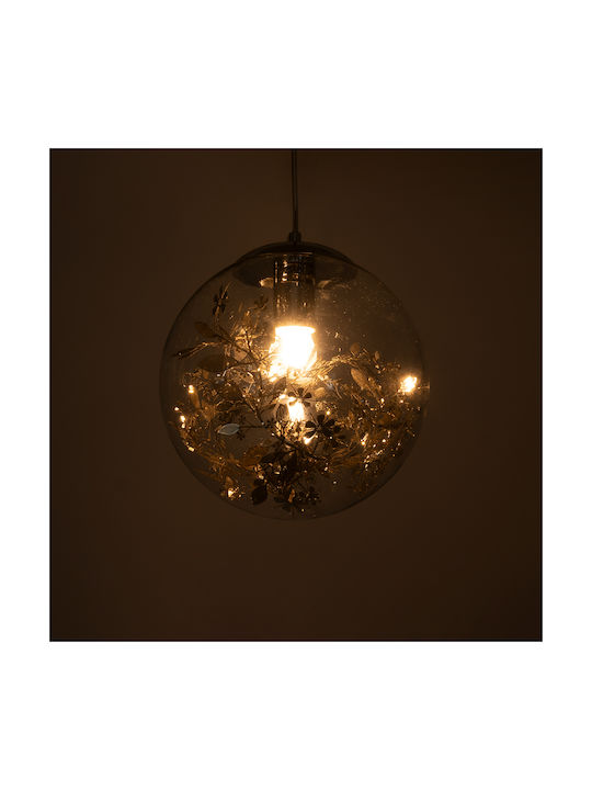 GloboStar Harper Deckenleuchte Silber Kugel mit Lampenbirnensockel E27 25x25x30cm