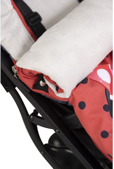 Interbaby Universal Ποδόσακος Καροτσιού Κόκκινος με Βελούδινη Επένδυση 105x46εκ.