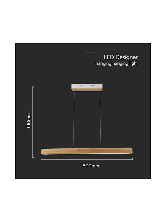 V-TAC Designer Pendant Light Brown 80x111cm
