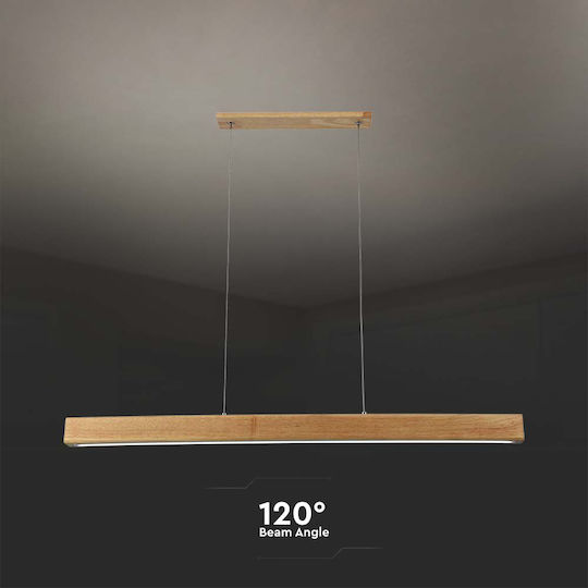 V-TAC Designer Κρεμαστό Φωτιστικό Καφέ LED με Φυσικό Λευκό Φως 80x111εκ.