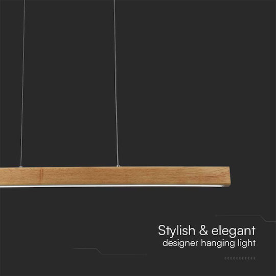 V-TAC Designer Κρεμαστό Φωτιστικό Καφέ LED με Φυσικό Λευκό Φως 80x111εκ.
