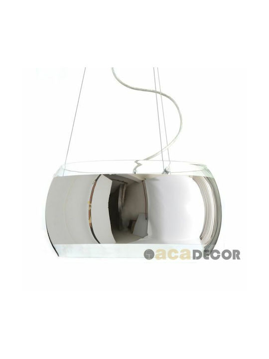 Aca Pendant Light Silver with Socket E27 40x128cm