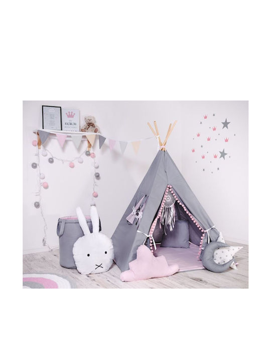 Eli Neli Kids Indian Teepee Play Tent Set Pillows Gray