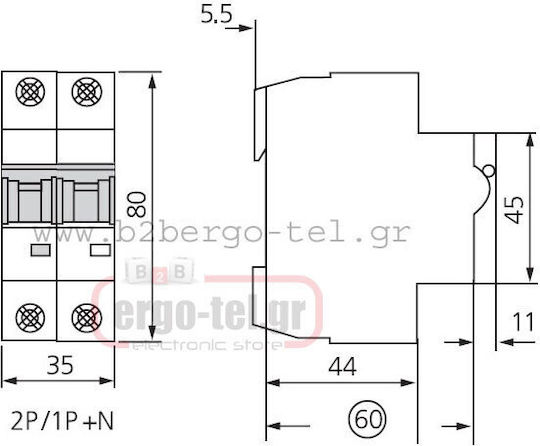 Kripal Automatischer Schutzschalter Zweipolig AC/DC 209-002100216