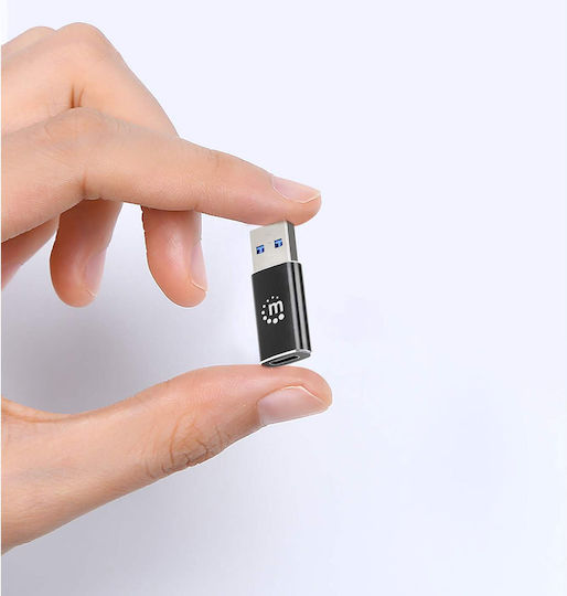 Manhattan Конвертор USB-A мъжки към USB-C женски Черен 1бр 153980
