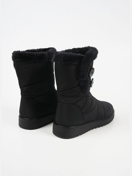 Women's Ankle Boots Platform & Fur Black