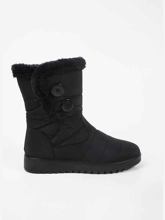 Women's Ankle Boots Platform & Fur Black