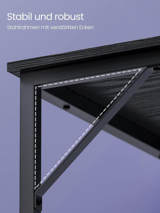 Birou Vasagle Cadru din Oțel 60x120x75cm Industrial Negru