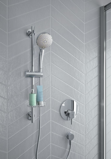 Смесител Ideal Standard Ceraline A6940 Вграден душ смесител 47 мм керамичен Click механизъм метална дръжка индикатор за топла и студена вода