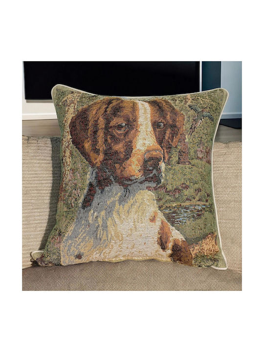 Linea Home Διακοσμητική Μαξιλαροθήκη Dog Μπεζ 40x40εκ.