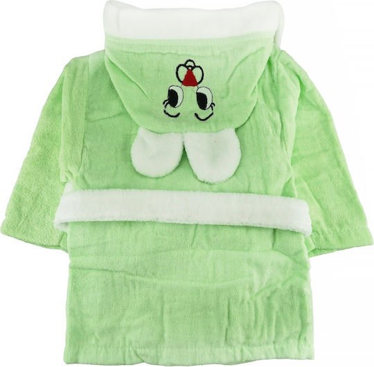 Minilori Baby Halat de Baie pentru Copii Verde cu Glugă