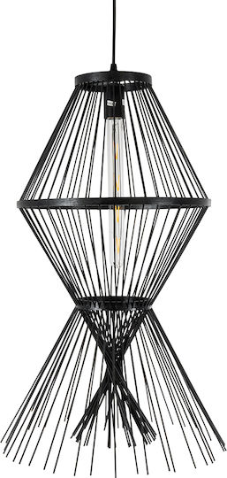 GloboStar Yoshi Ceiling Light Black Boho Grid with E27 Socket 35x35x60cm