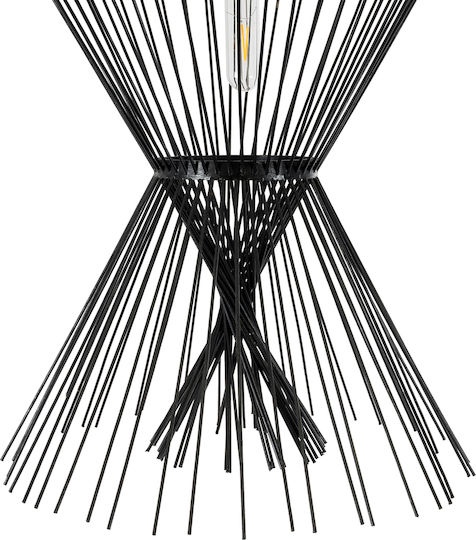 GloboStar Yoshi Ceiling Light Black Boho Grid with E27 Socket 35x35x60cm