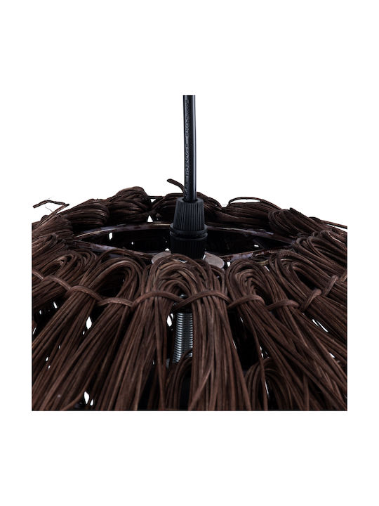 GloboStar Archipelago Hängelampe Braun Boho Raster mit Fassung E27 40cm.