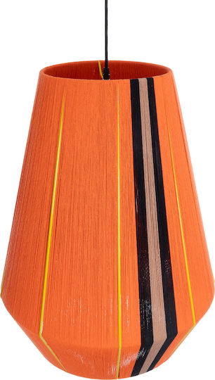 GloboStar Habana Hängelampe Orange Boho Raster mit Fassung E27 50x52x60cm.