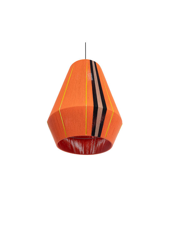 GloboStar Habana Pendant Light Orange Boho Grid with Socket E27 50x52x60cm