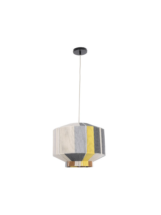 GloboStar Salerno Pendant Light Yellow Boho Grid with Socket E27 42x42x35cm